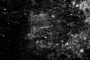 Poster - on a black background glass with white scratches and spots.