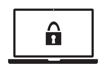 Poster - security laptop icon on white background. protection sign. flat style.