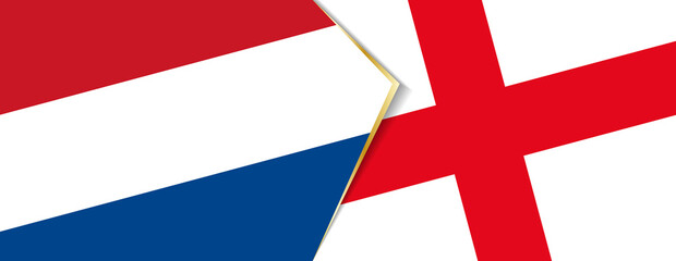 Canvas Print - Netherlands and England flags, two vector flags.