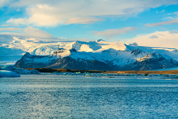 Wall Mural - Incredible natural landscape largest glacier on the island in Iceland in winter