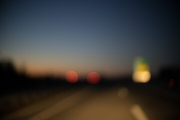 Blurred lights on highway