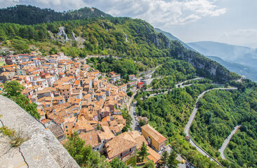 Wall Mural - Cervara di Roma, Italy - one of the most picturesque villages of the Apennine Mountains, Cervara lies around 1000 above the sea level, watching the Aniene river valley from the top 