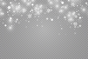 Wall Mural - Sparkling particles of fairy dust stars, snowflakes, snow, christmas.