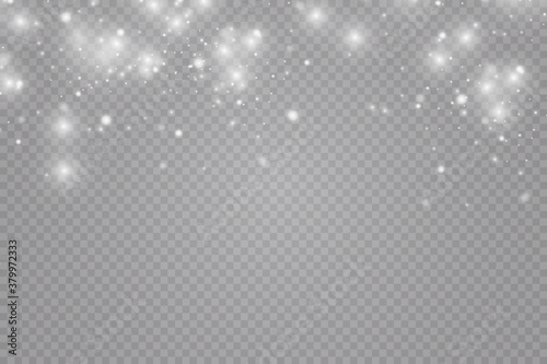 Fotografía Sparkling particles of fairy dust stars, snowflakes, snow, christmas