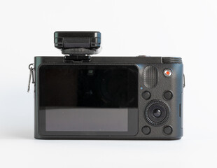 Display and controls of an used and dirty photo camera