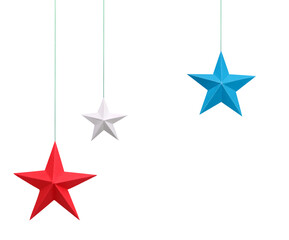 Wall Mural - greetings paper stars haning with string