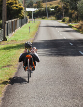 Recumbent Biker On Country Road