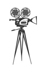 Wall Mural - Cinema camera isolated on white background