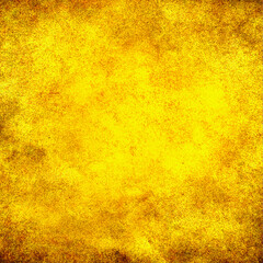 Wall Mural - rust splatter grunge texture over a yellow gold background with darker edges and lighter center.