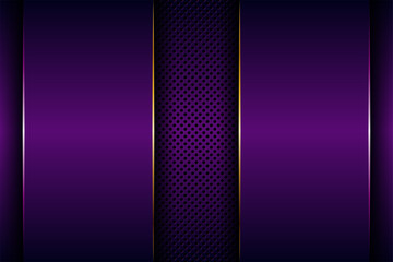 Poster - Luxury geometric purple overlap layers background with golden combination