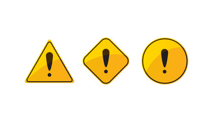 Poster - Set of warning sign design vector isolated on white background