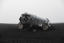 Crashed Navy Douglas Super DC-3 Plane In Vik, Iceland
