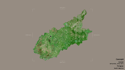 Caazapa - Paraguay. Bounding box. Satellite