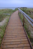 Fototapeta Pomosty - beach, summer, autumn, wood trail, nature, sea, green, blue