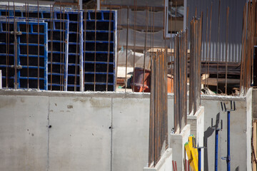 Wall Mural - Concrete blocks at a house construction site. 