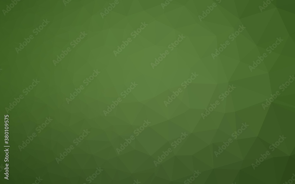 Light Green vector polygonal template. Creative illustration in halftone style with gradient. Triangular pattern for your business design.