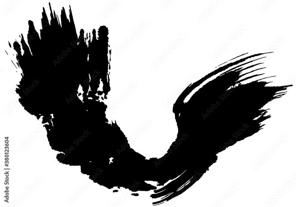 墨 しぶき 手書きの毛筆イラスト Black Wall Mural Bla lto