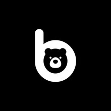 Illustration Vector Graphic Template Of Letter B Bear Negative Space Logo