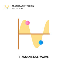Transverse-wave Vector Icon. Flat Style Illustration. EPS 10 Vector.