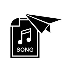 Canvas Print - Song file with paperplane