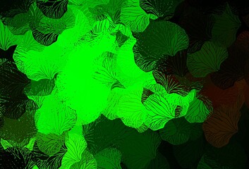 Wall Mural - dark green, yellow vector elegant template with leaves.