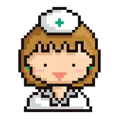 Wall Mural - Pixel art nurse