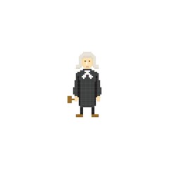 Wall Mural - pixel art judge