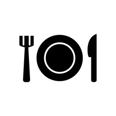 Sticker - Plate,Fork And Spoon Icon Design Vector Template Illustration