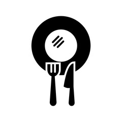 Sticker - Plate,Fork And Spoon Icon Design Vector Template Illustration