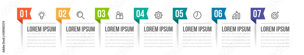 premium vector | timeline report template with buttons... Minimal Business Infographics template. Timeline with 7 steps, options ...