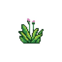 Poster - Pixelated flower plant