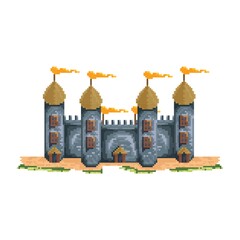 Wall Mural - Pixelated castle structure