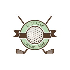 Canvas Print - Golf club logo element design