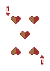 Canvas Print - Five of hearts