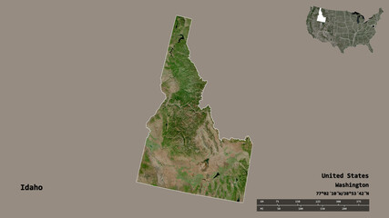 Poster - Idaho, state of Mainland United States, zoomed. Satellite