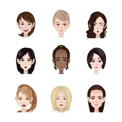 Sticker - Collection of women with facial expressions