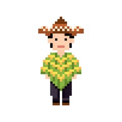 Poster - Pixel art Mexican man