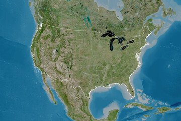 Wall Mural - Mainland United States borders. Satellite