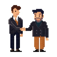 Canvas Print - Pixel art business agreement