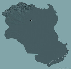 Monagas, state of Venezuela, on solid. Administrative