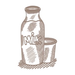 Sticker - milk bottle