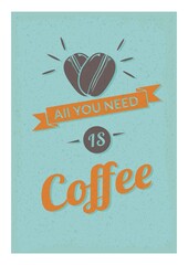 Canvas Print - Coffee quote design