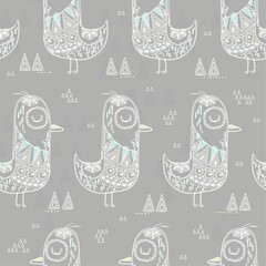 Canvas Print - seamless bird design