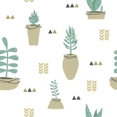 Canvas Print - seamless succulent design