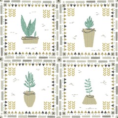 Canvas Print - seamless succulent design