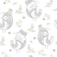 Wall Mural - love birds background design