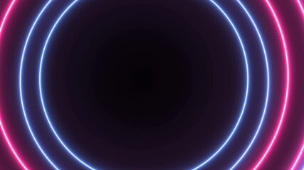 Wall Mural - circle animation with a space for custom text placement.glowing neon circle background, seamless loo