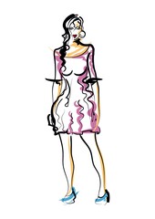 Wall Mural - Fashion model sketch