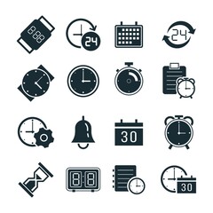 Poster - Collection of time icons.