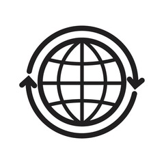 Sticker - Globe with arrow concept icon